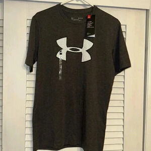 SALE NWT UA under armour men short sleeve tshirt gray graphic size small